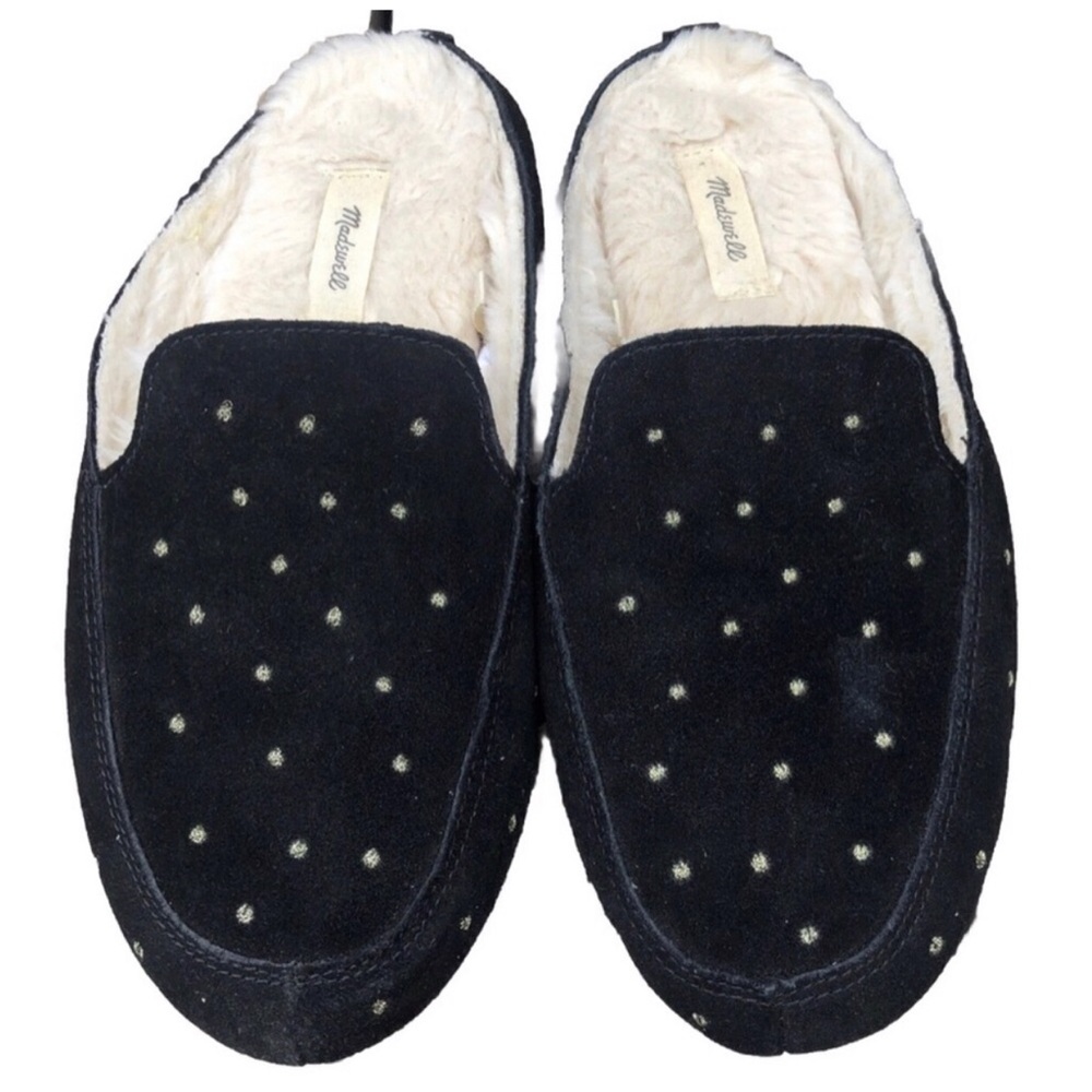 Madewell Black Rhinestone Slide Slippers. Size 9.